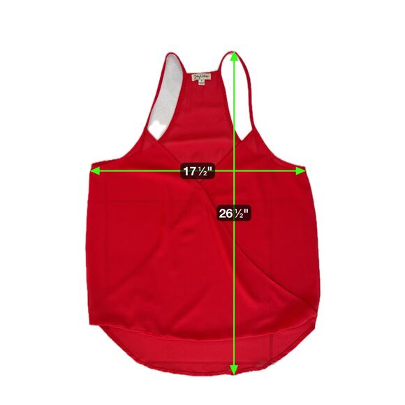 Red Crossover Front Camisole Size Small Sleeveless Sheer Blouse Fairy Romantic - Picture 4 of 11